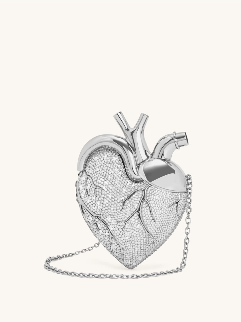 JE PEI crystal Heart Shaped Bag